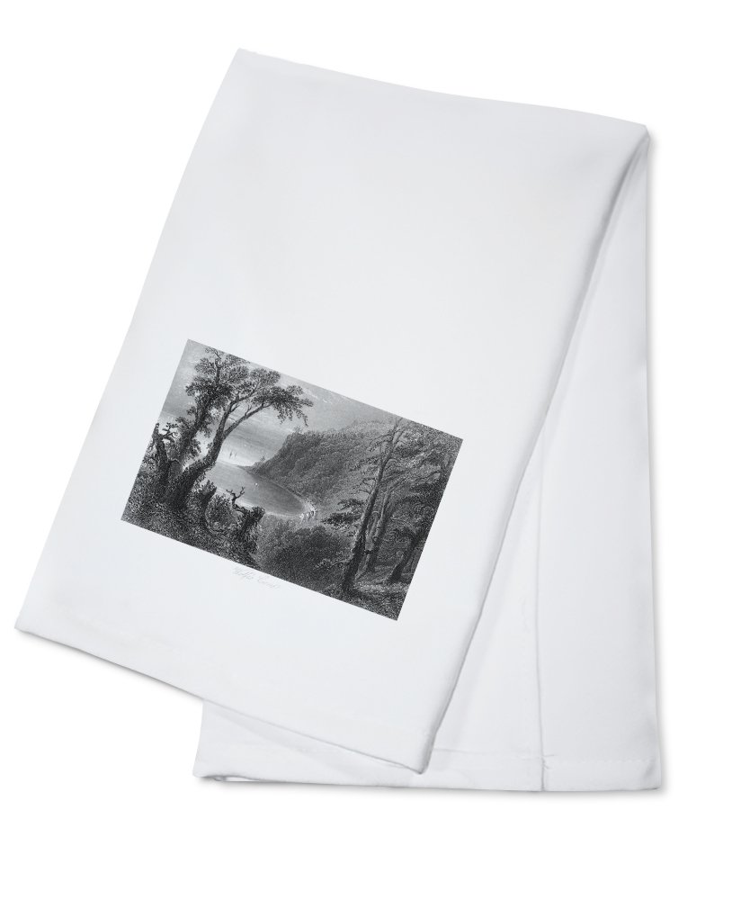 100% Cotton Tea Towel - Decorative Hand Towel for Kitchen & Home | Springdale Newfoundland Wolf's Cove Design | Perfect for Dish Drying, Gift Giving & Coastal Decor