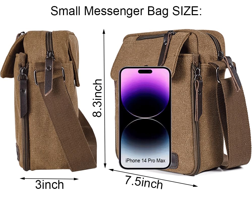 Stylish Unisex Canvas Messenger Bag - Compact Crossbody Shoulder Bag for Men & Women with Multiple Pockets | Perfect for Travel, Work & Daily Use