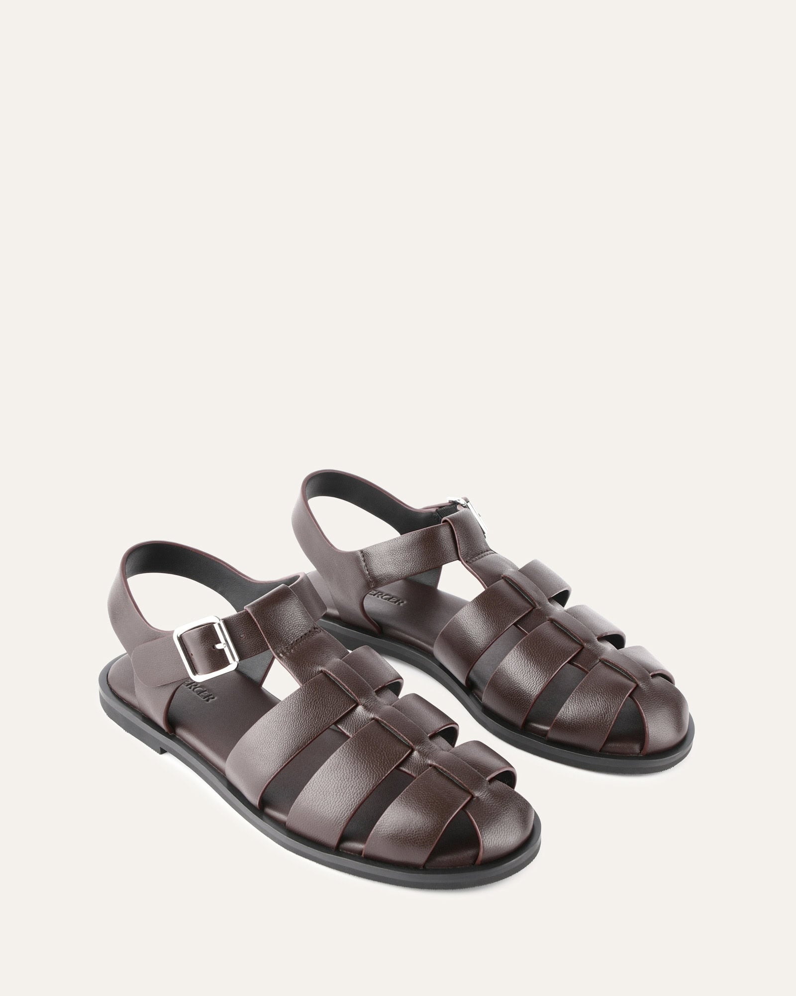FINN Women's Flat Sandals - Genuine Chocolate Brown Leather Comfortable Slides for Casual Wear, Beach, and Summer Outfits