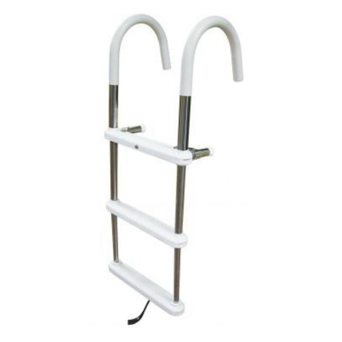 JIF Marine EPV Telescoping Gunwale Hook Ladder - Adjustable Boat Ladder for Easy Boarding | Perfect for Fishing, Swimming & Water Sports | Durable & Lightweight Aluminum Design