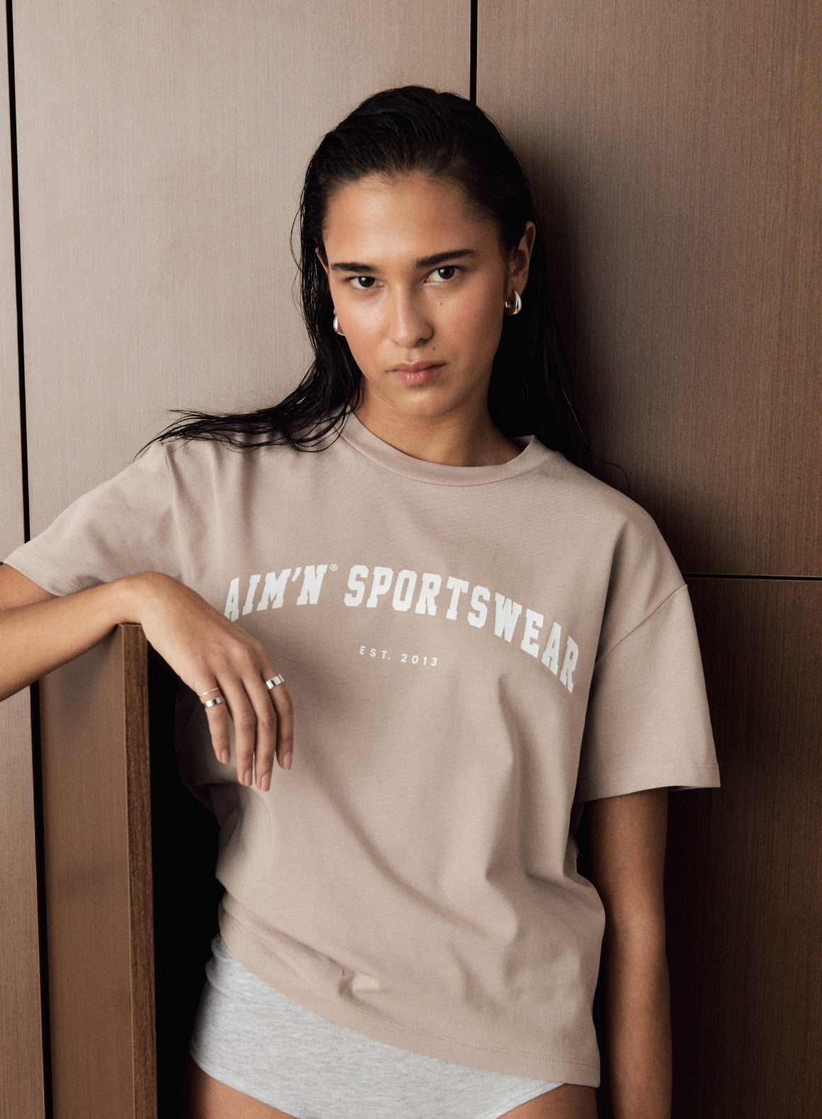 Dark Clay Varsity Boxy T-Shirt for Men | Trendy Oversized Streetwear Tee | Perfect for Casual Outfits, Street Style & Everyday Wear