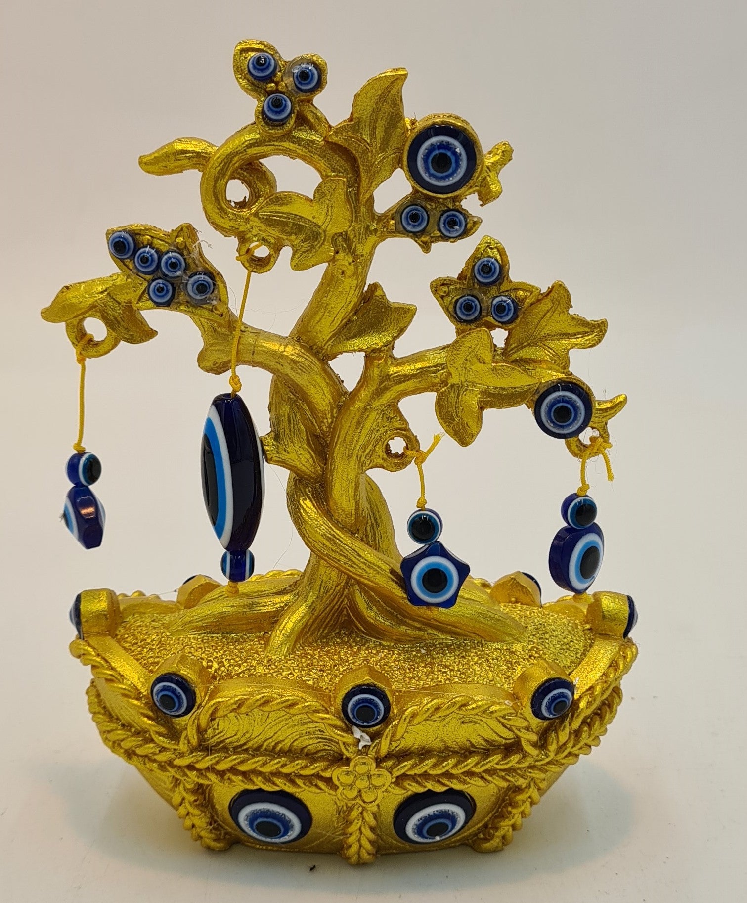 3.5x7 Blue Eye Decor Gold Wall Hanging - Spiritual Protection & Home Decor for Living Room, Bedroom, Office - Perfect for Meditation Spaces & Gift Giving