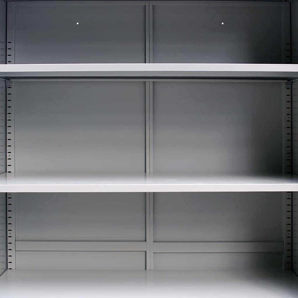 Heavy Duty Metal Storage Cabinet with Lock & Adjustable Shelves - 2-Door Steel Office Cabinet, 35.4