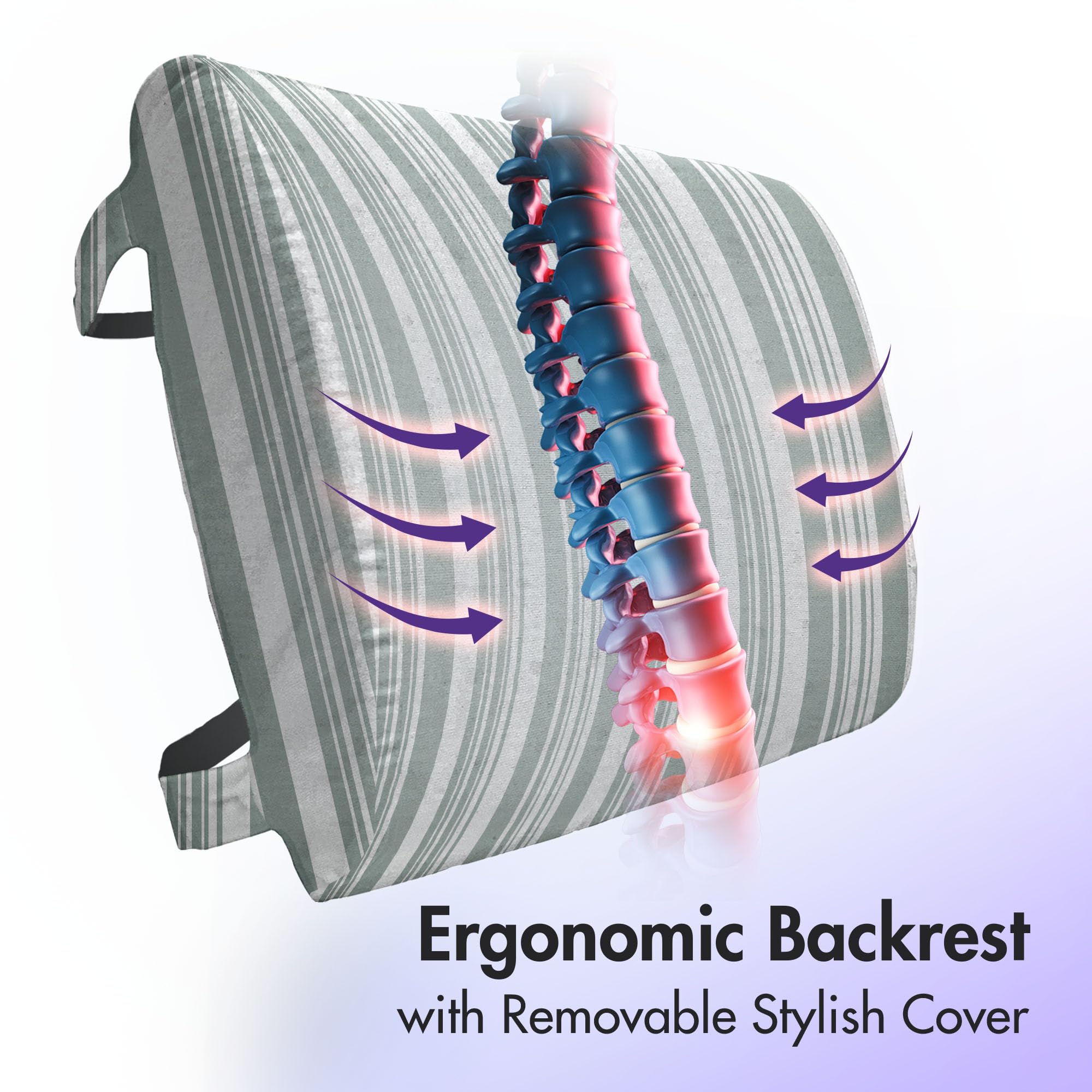 Ambesonne Modern Lumbar Support Pillow - Vertical Stripes Abstract Print, High Density Foam for Office Chair & Car Seat - 14