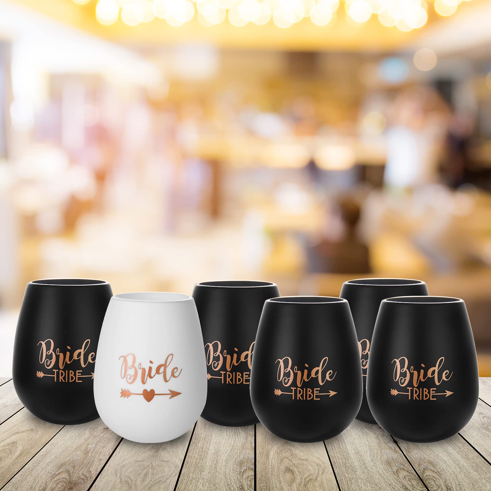 Bachelorette Party Wine Glasses - 10-Pack Silicone Cups for Bride Tribe & Bridesmaids, Wedding Party Favors & Bridal Shower Gifts (Black) - Perfect for Bachelorette Parties, Bridal Showers & Wedding Celebrations