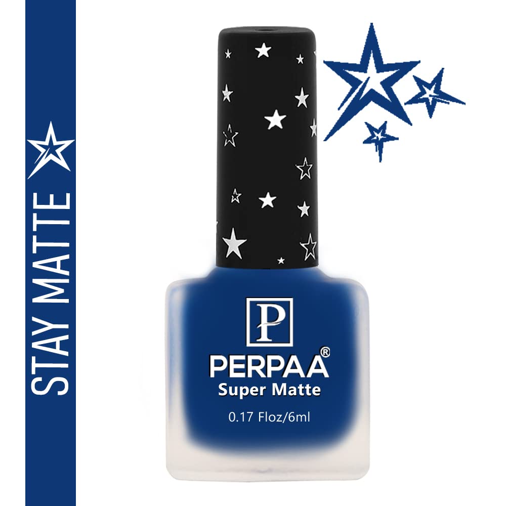 PERPAA® Super Matte Nail Polish Set - Non-Toxic, Long Lasting, Chip Resistant & Quick Dry Nail Enamel (2 Pack - Pink & Dark Blue) | Vegan & Cruelty-Free | Perfect for Everyday Wear, Parties & Special Occasions