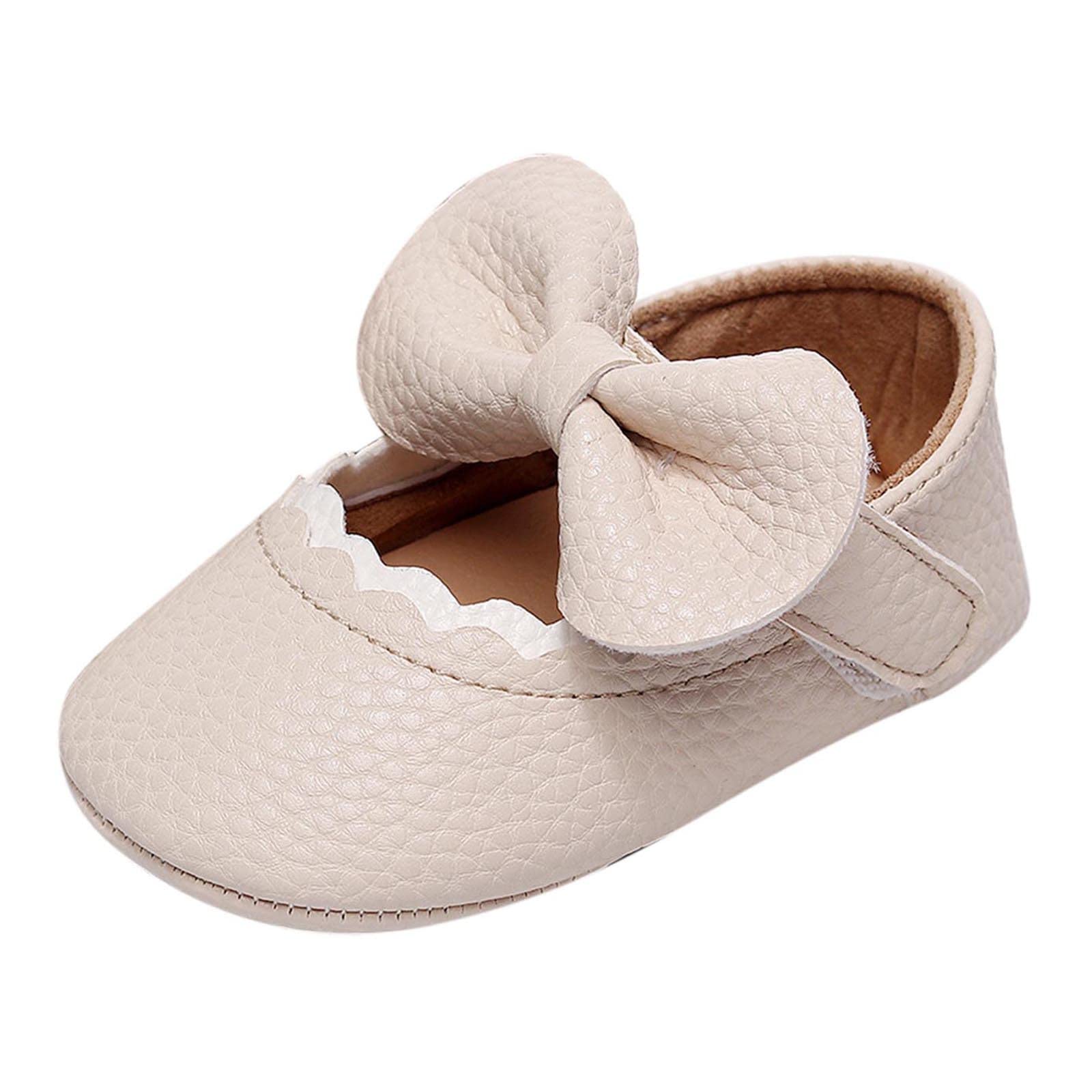 Toddler Mary Jane Flats - Leather Bowknot Dress Shoes for Wedding & School