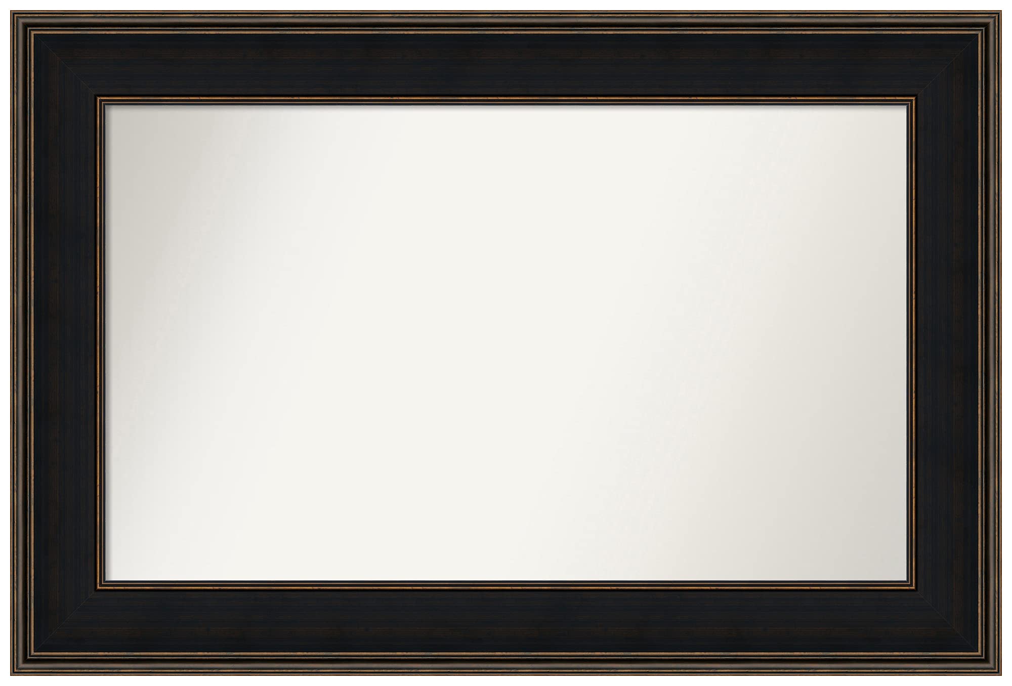 Amanti Art Non-Beveled Custom Wall Mirror 28.5x42.5 Inches - Mezzanine Espresso Frame - Bathroom & Living Room Decor - Black & Brown Finish - Various Custom Sizes Available
