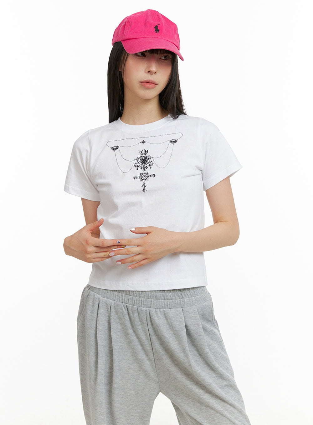 Stylish Cotton Graphic Crop Tee CU425 - Trendy Short Sleeve T-Shirt for Women | Perfect for Casual Outfits, Summer Fashion & Streetwear