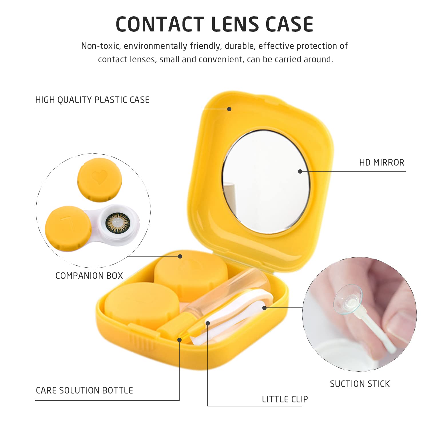 NINVVS 6 Pack Contact Lens Cases with Mirror - Waterproof Travel Storage & Carrying Case for Daily Use, Work, Gym, and Outdoor Activities | Compact Contact Lens Accessories for Travelers