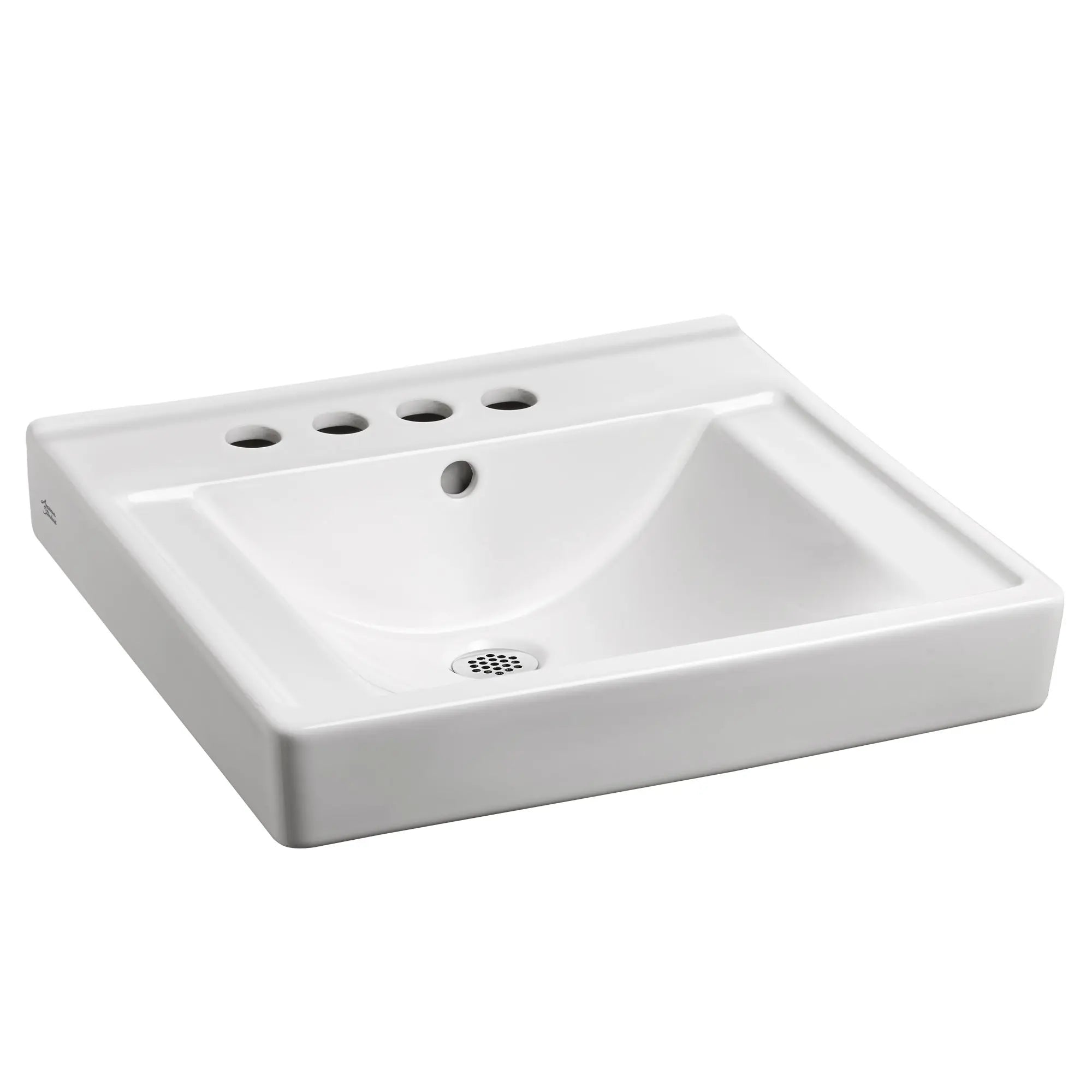 Decorum® Wall Mount EverClean® Bathroom Sink with 4-Inch Centerset Faucet and Extra Left Hand Hole - Perfect for Small Bathrooms, Powder Rooms & Space-Saving Designs