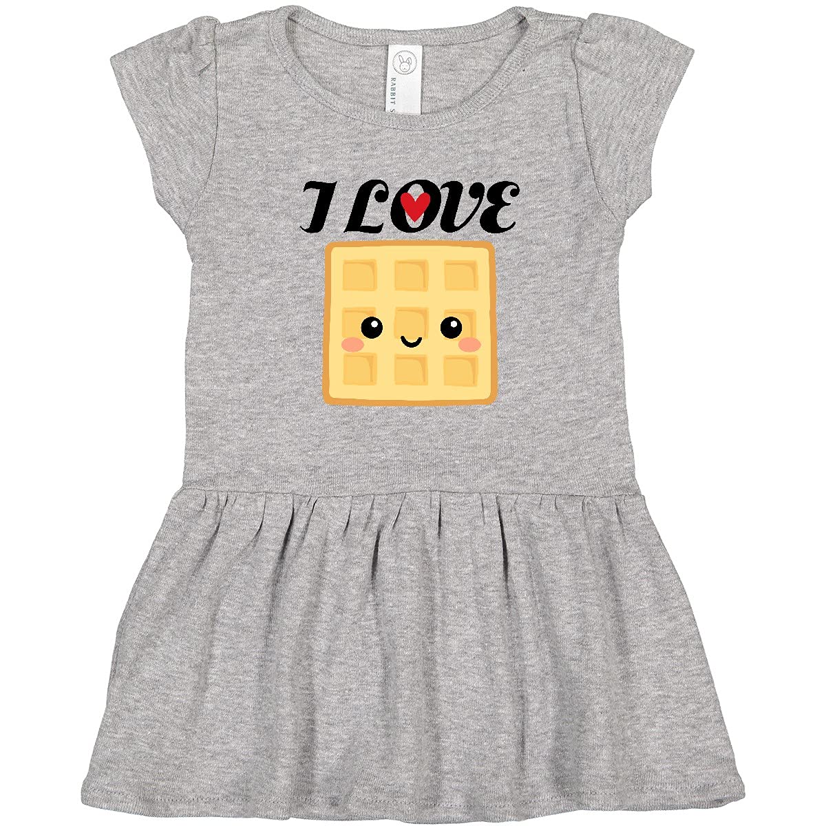 Inktastic Waffle Lover I Love Waffles Toddler Dress - Cute & Comfortable Cotton Kids Outfit for Breakfast, Brunch & Family Gatherings