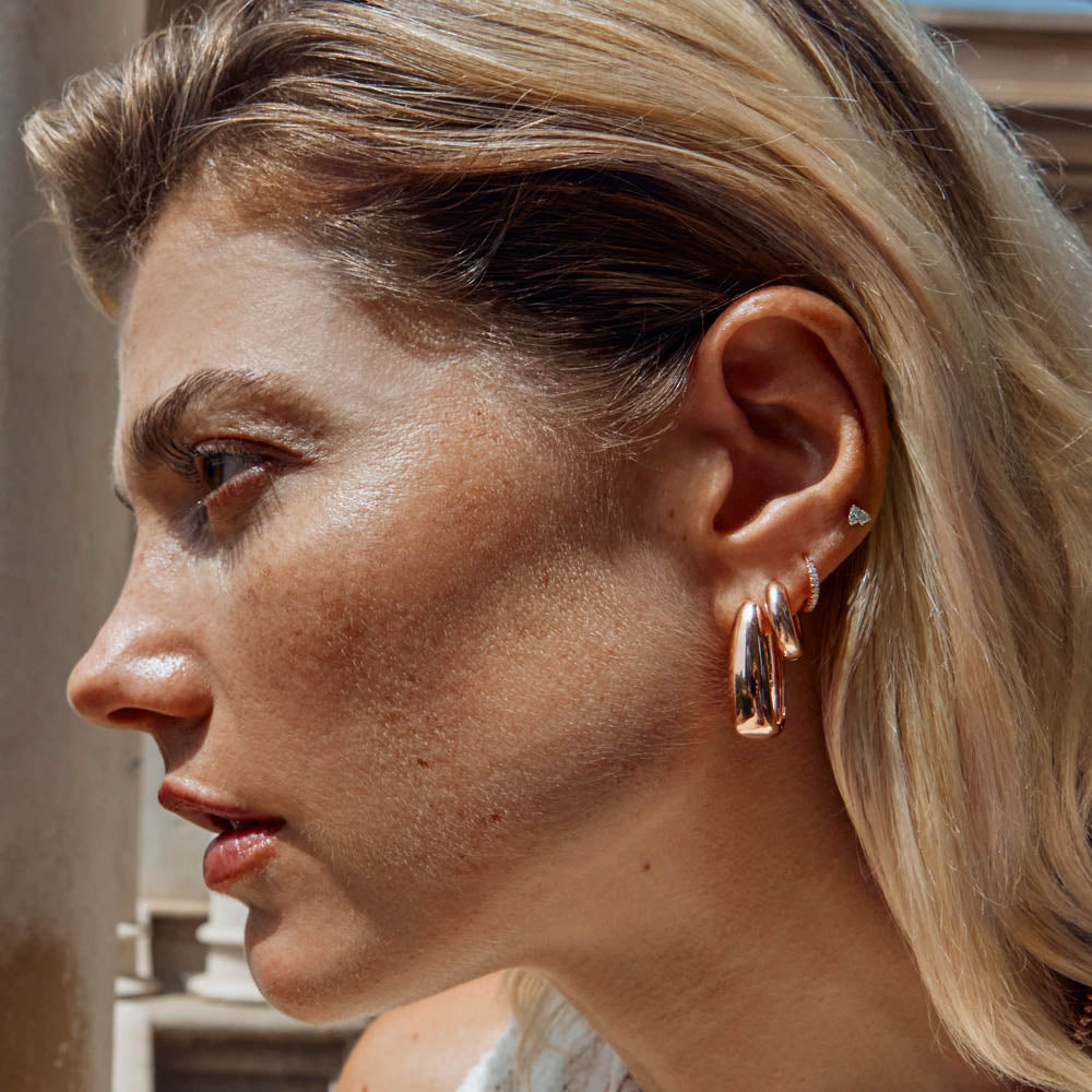 Rose Gold Mini Curve Hoop Earrings - Dainty & Elegant Jewelry for Women - Perfect for Everyday Wear, Date Nights & Special Occasions