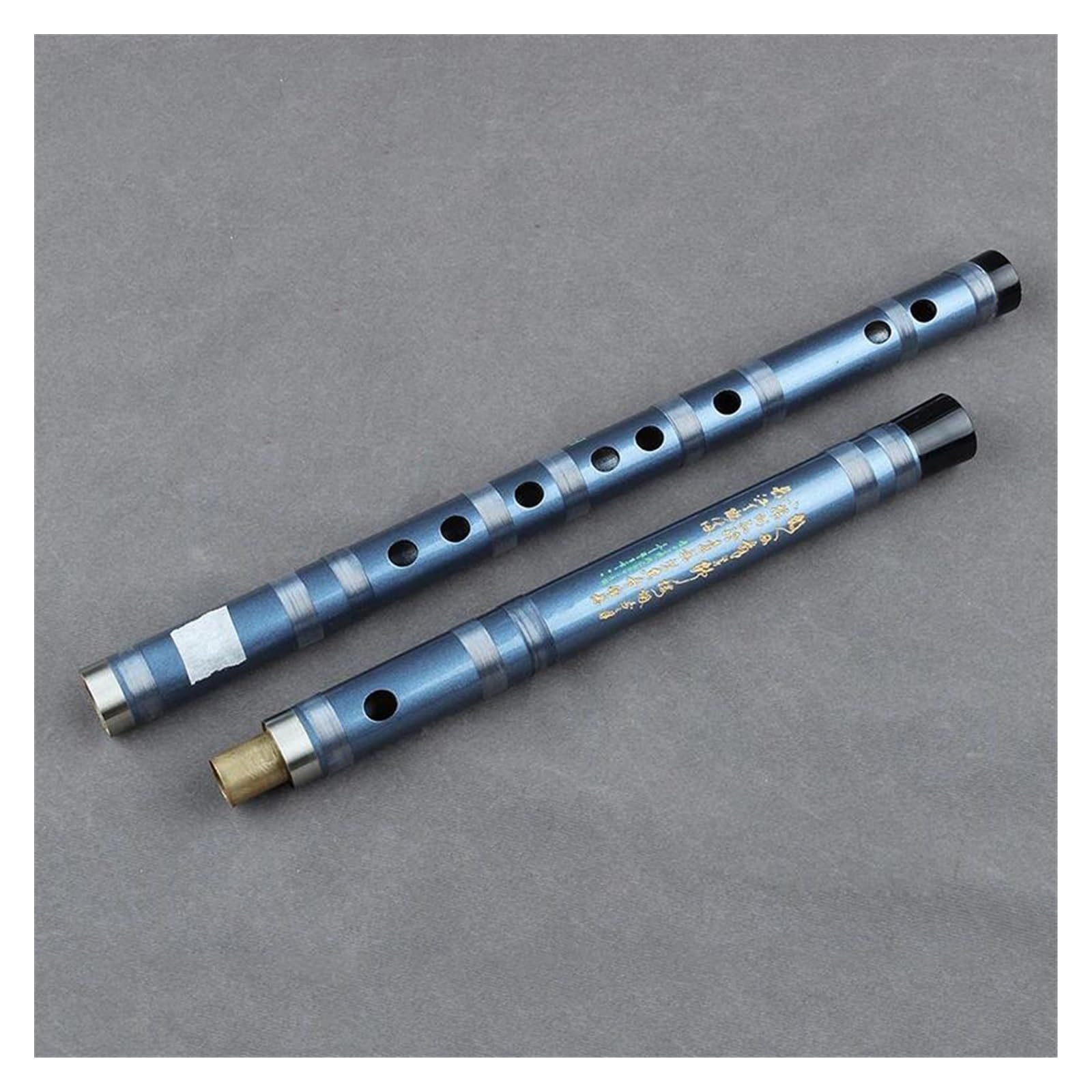 Handmade Traditional Bamboo Flute - Blue Two-Section Dizi Flute in C Key | Authentic Chinese Musical Instrument for Meditation, Yoga & Cultural Performances