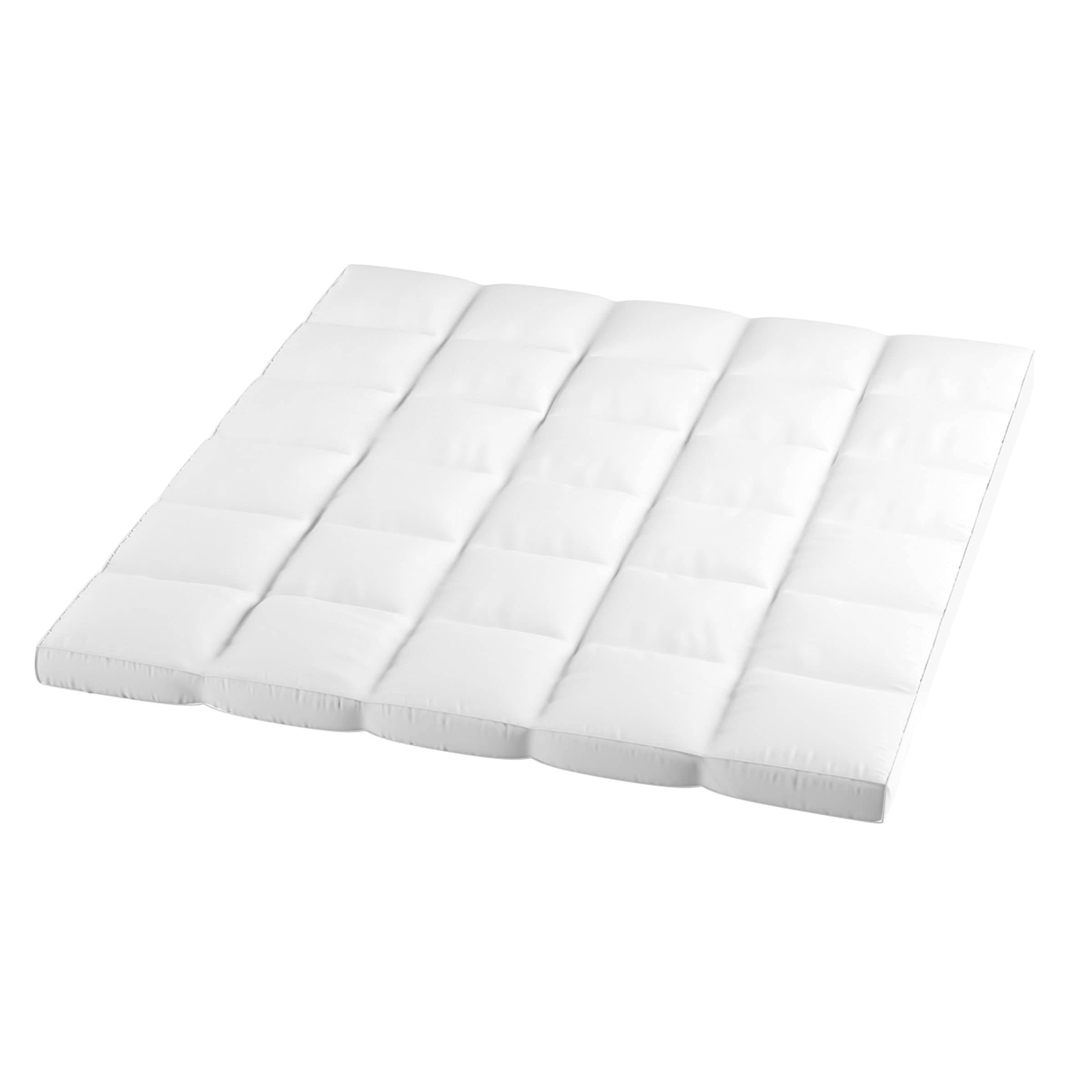 Lavish Home 4-Inch Queen Pillow Top Mattress Topper - Plush & Supportive Baffle Box Down Featherbed with Duck Feathers & Cotton Cover (White) | Perfect for Back Pain Relief, Guest Beds & Luxury Hotel-Style Comfort