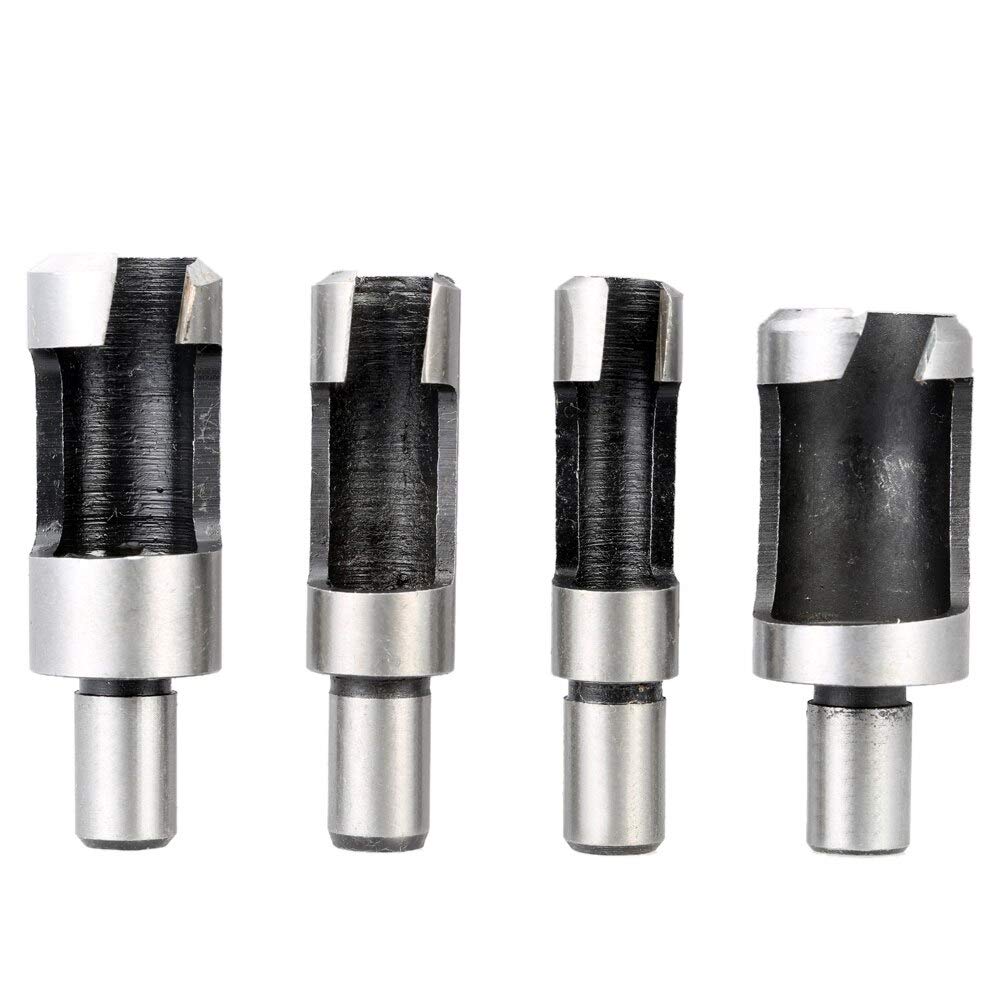 Premium Wood Plug Cutter Drill Bit Set - 6mm, 10mm, 13mm, 16mm Sizes - High-Speed Steel Woodworking Power Tools for DIY Projects & Furniture Repair