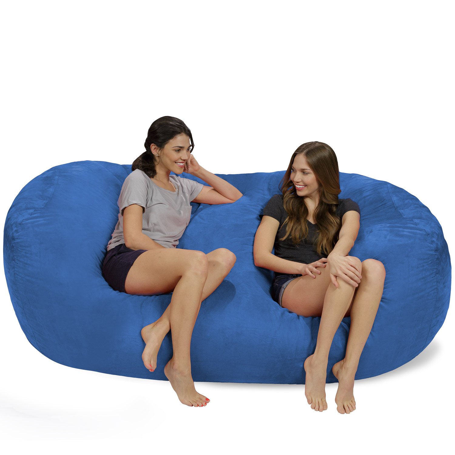 Chill Sack 7.5' Memory Foam Bean Bag Chair - Oversized Lounger with Soft Microfiber Cover in Royal Blue - Perfect for Gaming, Movie Nights & Dorm Room Relaxation