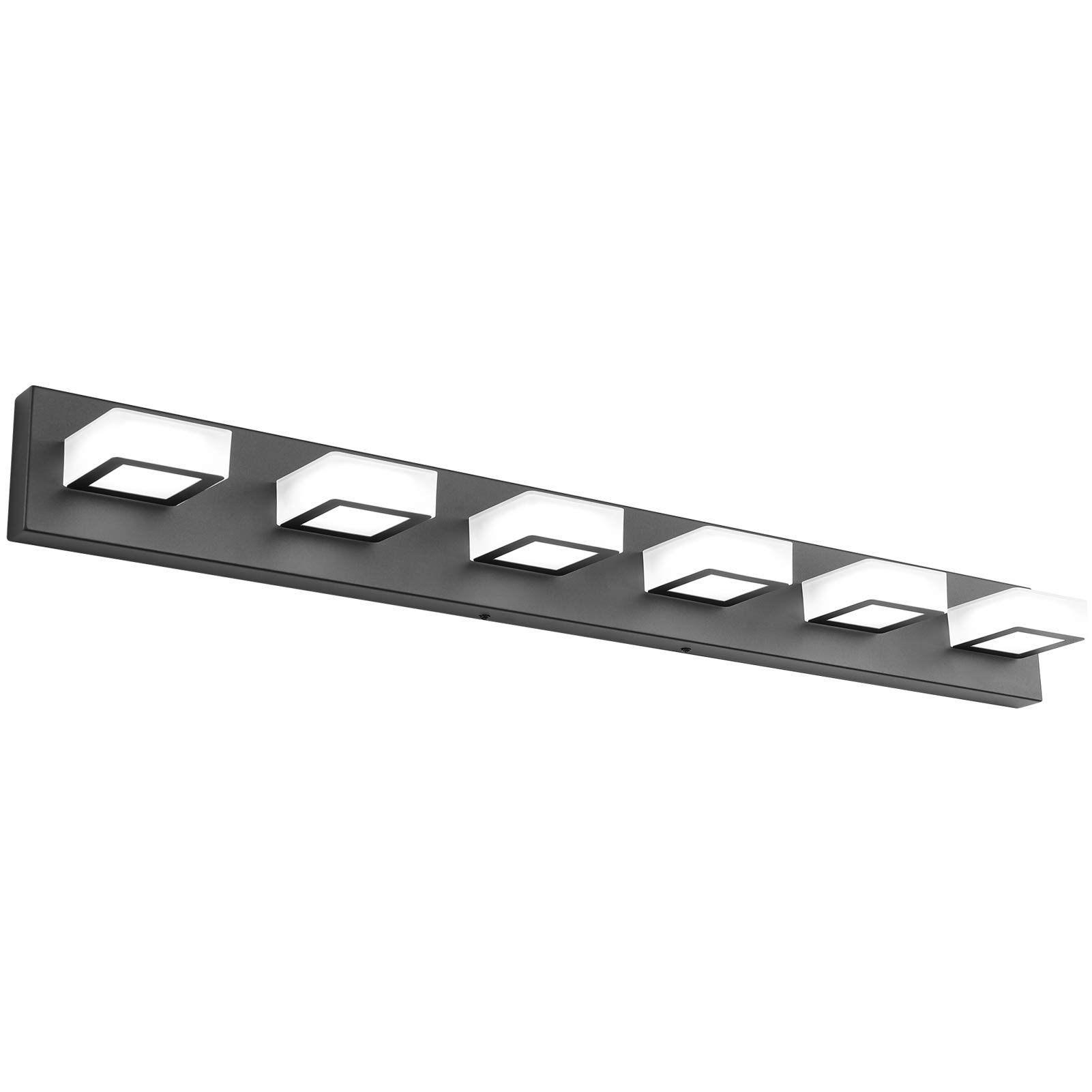Ralbay 12W LED Bathroom Vanity Light - Matte Black Modern Acrylic Light Fixture for Bathroom Mirror Lighting - Perfect for Bathroom, Powder Room & Dressing Room Makeup Area