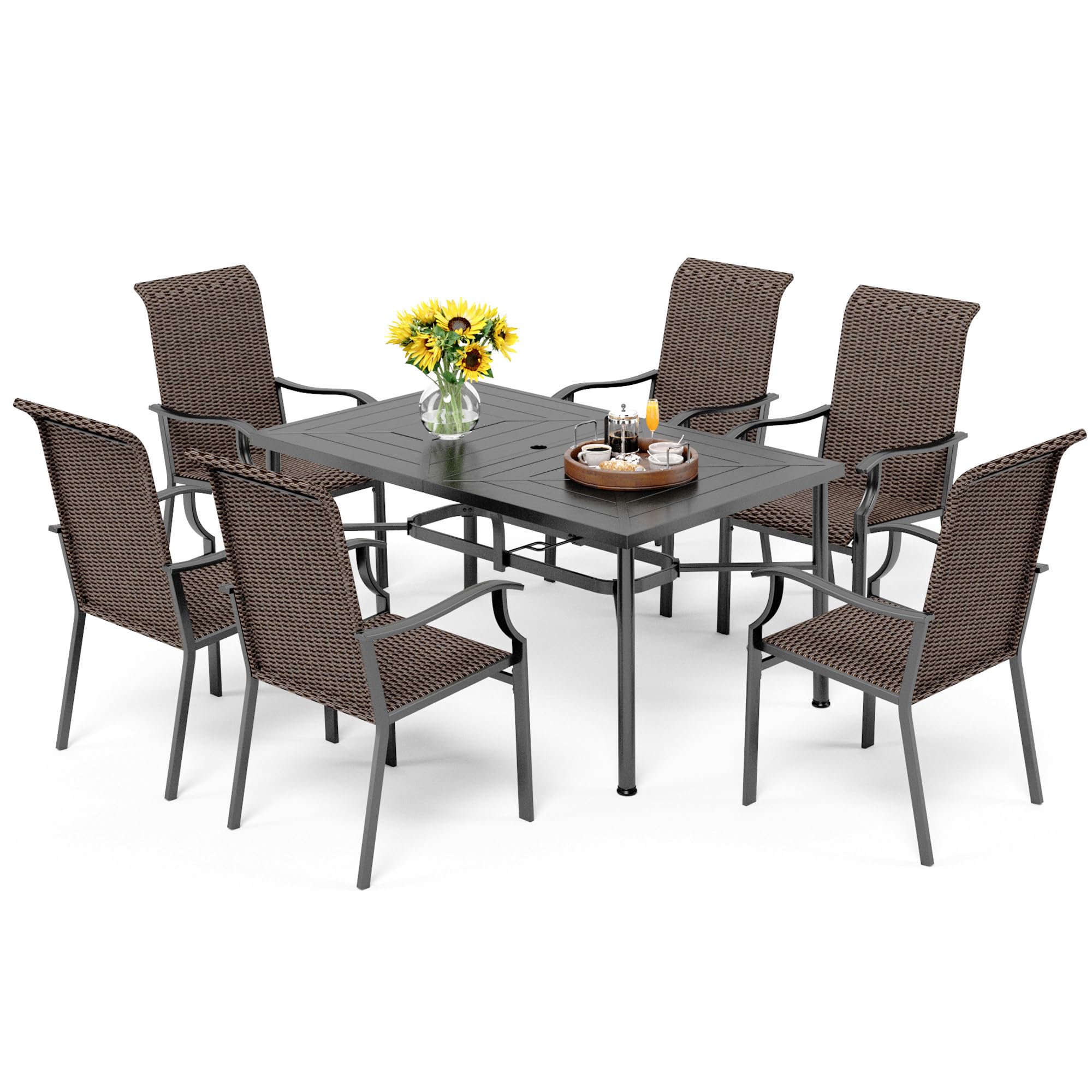 PHI VILLA 7-Piece Outdoor Dining Set for 6 People - 64