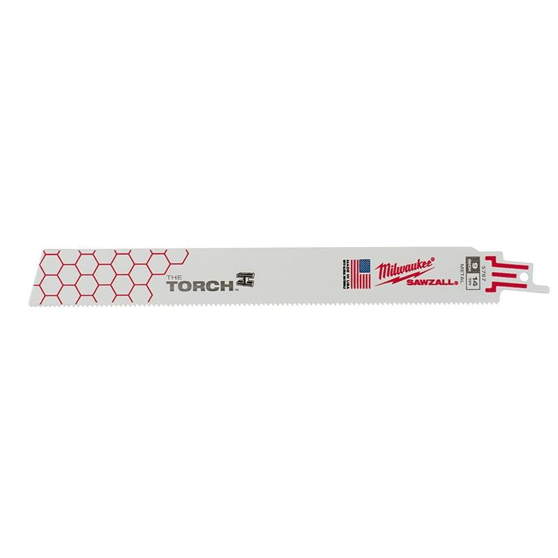 5-Pack Milwaukee 48-00-5787 9-Inch 14 TPI Torch Sawzall Blades – Heavy-Duty Metal Cutting for Demolition, Renovation & Construction Projects