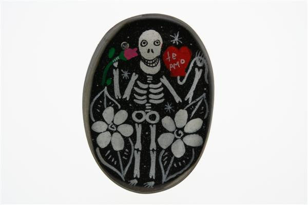 Day of the Dead Resin Ring - Sterling Silver Skull Jewelry for Women - Perfect for Halloween, Dia de los Muertos & Gothic Fashion