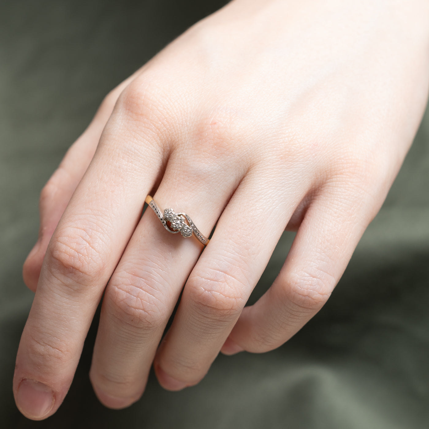 0.02ctw Three Stone Diamond Crossover Ring for Women - Size 7.25 - Elegant Wedding Band, Anniversary Gift & Everyday Jewelry