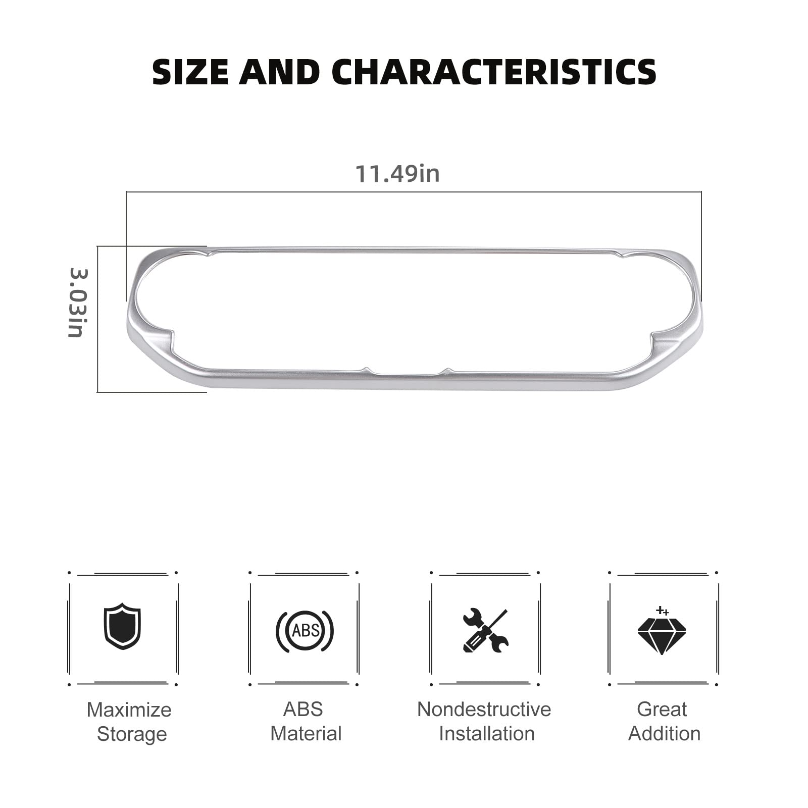 2018-2022 Jeep Wrangler JL/JLU & Gladiator JT Silver AC Vent Trim Panel Cover | Interior Dashboard Decoration Kit | Durable Console Control Accessory for Off-Road & Daily Driving