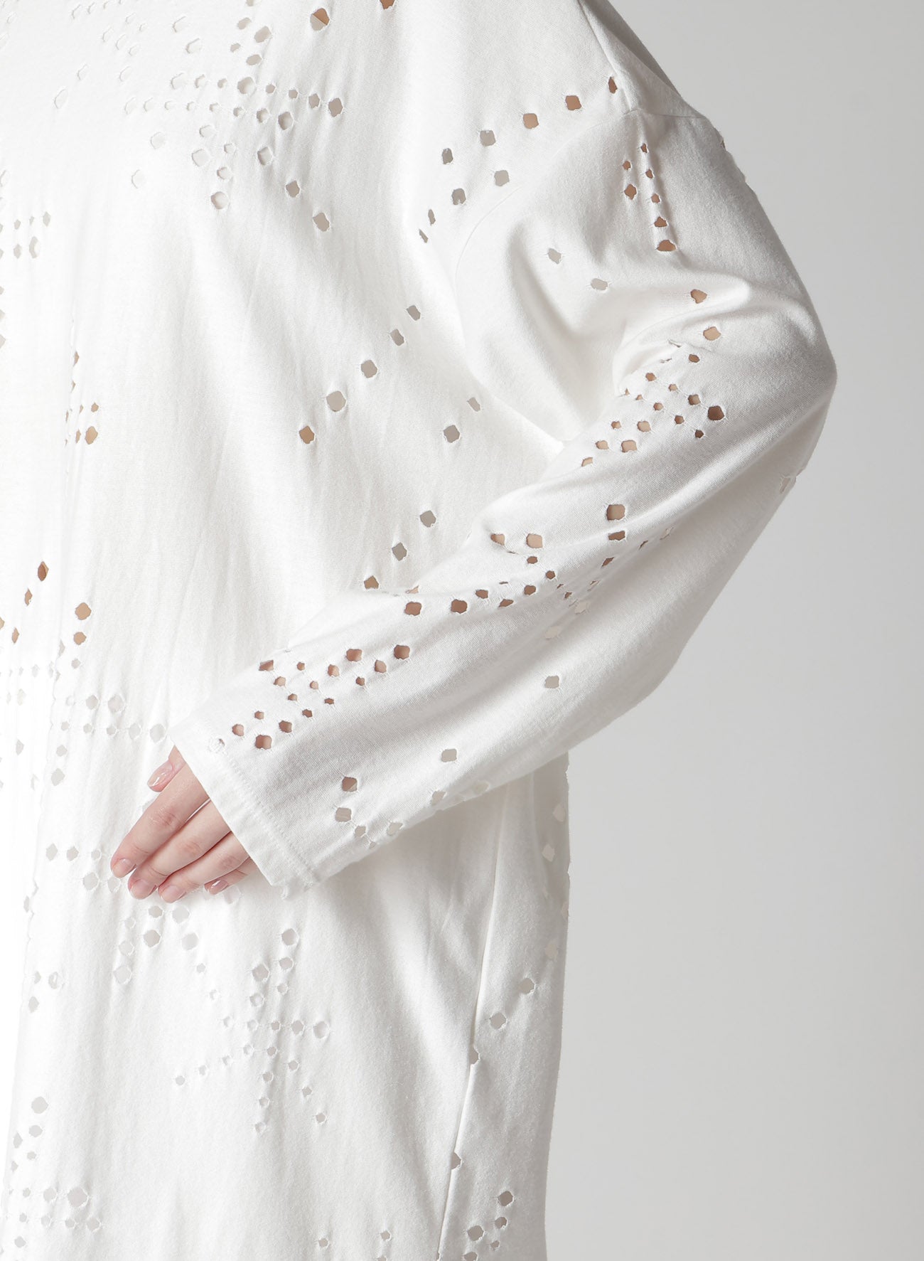 Soft Cotton Jersey Long Sleeve T-Shirt with Unique Hole Design - Oversized Fit for Women - Perfect for Casual Wear, Layering & Street Style Fashion