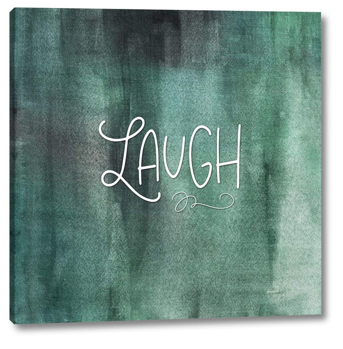 Laugh Green by Tara Moss - 16x16 Inch Canvas Wall Art Print, Gallery Wrapped & Ready to Hang - Perfect for Living Room, Bedroom, Office Decor