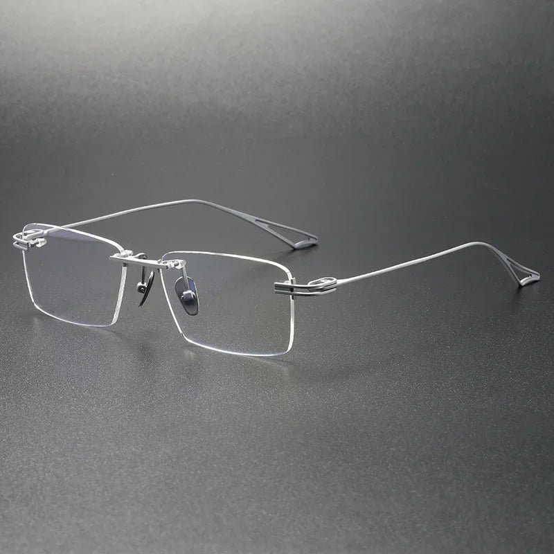 Aror Unisex Rimless Square Titanium Eyeglasses 22497 - Lightweight Durable Glasses for Men & Women - Perfect for Reading, Working & Daily Wear