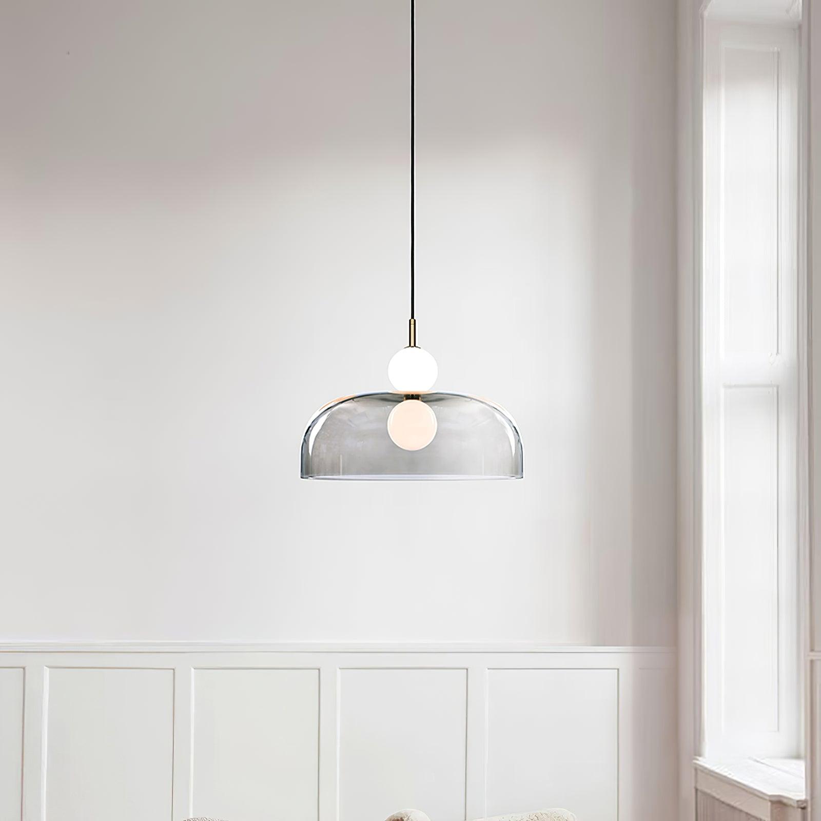 Modern Echo Glass Pendant Light - Elegant Hanging Fixture for Kitchen Island, Dining Room & Bedroom Lighting - Dimmable LED Chandelier for Home Decor