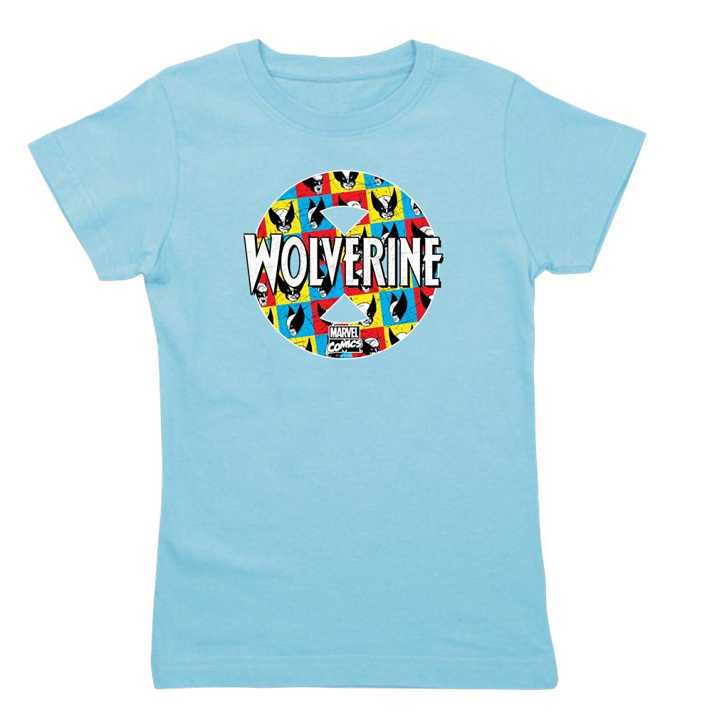 Wolverine Circle Collage Girls Slim Fit T-Shirt | Soft Cotton Tee for Casual Wear & School Outfits | Perfect for Marvel Fans & Superhero Lovers