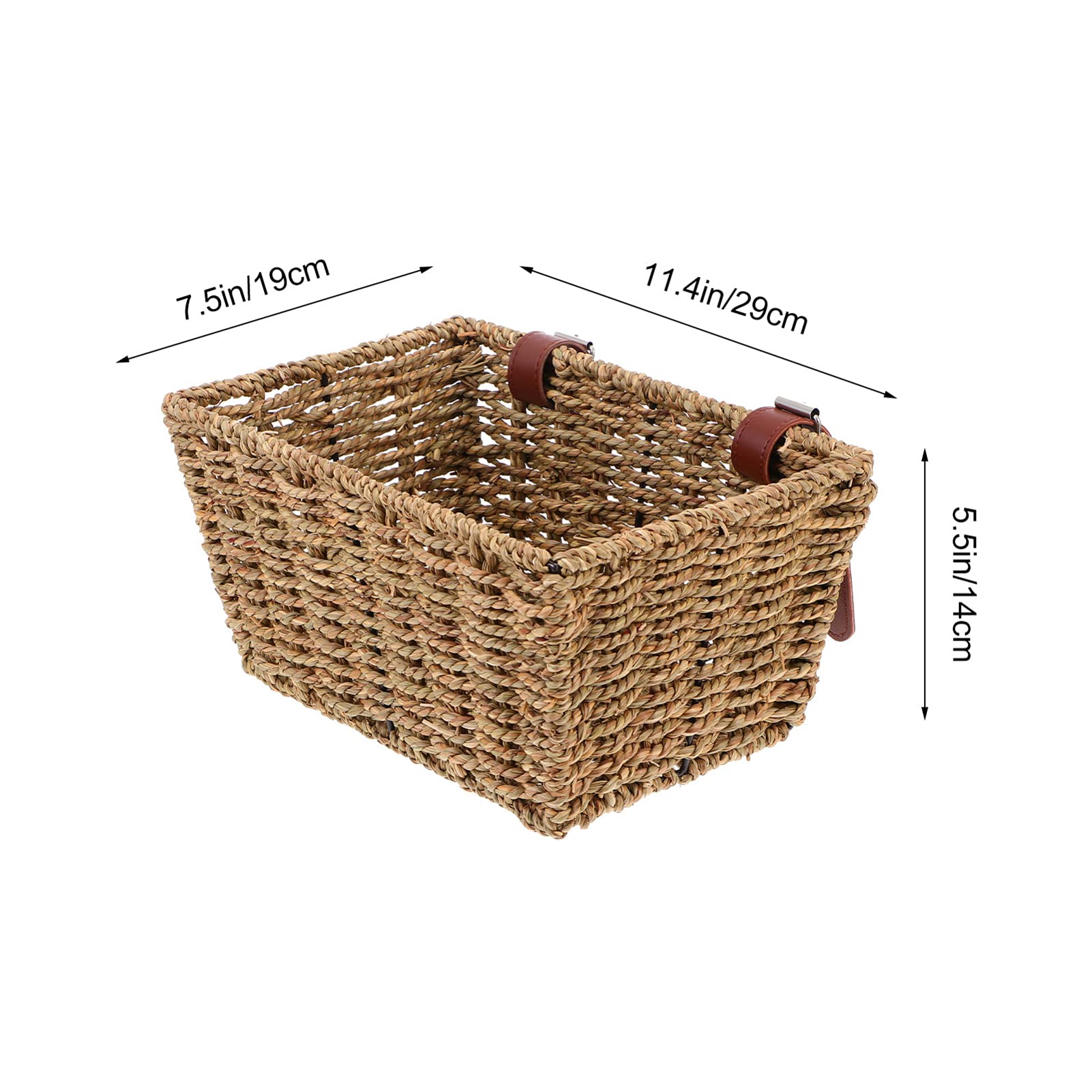 Cabilock Woven Wicker Bike Basket with Lid - Front Handlebar or Rear Cargo Basket for Bicycles - Perfect for Groceries, Picnics & Commuting (Random Color)