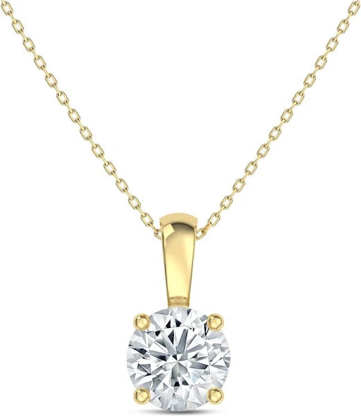 Lab Grown Diamond Pendant Necklace for Women - 14K Gold Solitaire Necklace, Elegant & Durable Jewelry Gift for Anniversary, Valentine's Day & Special Occasions