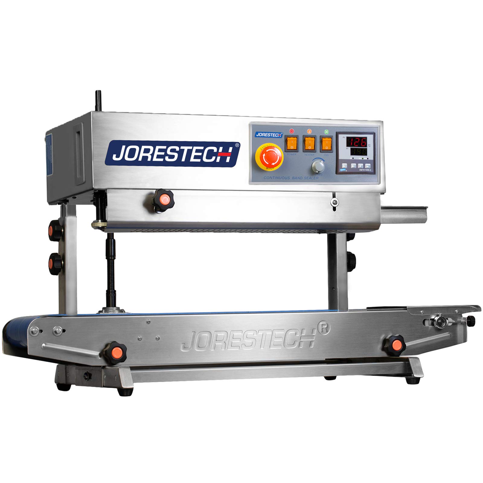 JORESTECH CBS-730I Digital Temperature Control Continuous Band Sealer - Stainless Steel Vertical/Horizontal Food Packaging Machine for Snacks, Coffee, Spices | Commercial & Home Use