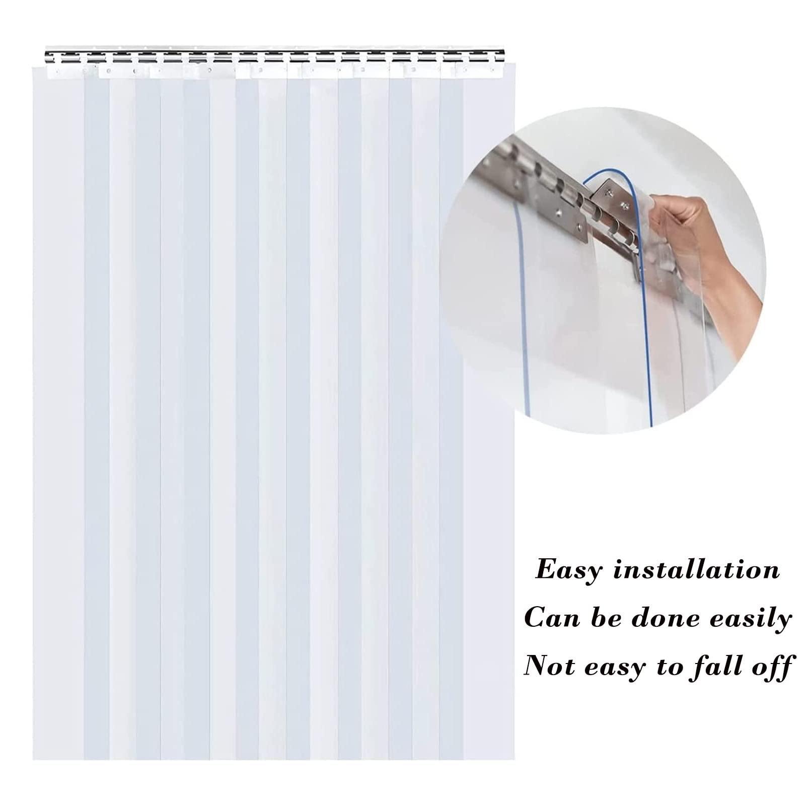 Clear PVC Strip Curtain - 47.24x98.43in Waterproof Vinyl Door Curtain for Garage, Warehouse & Commercial Use - Durable Plastic Slat Barrier for Temperature Control & Pest Prevention