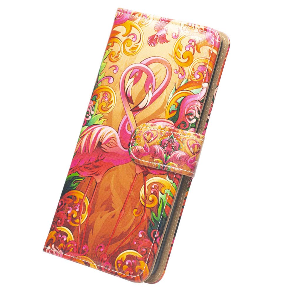 Pink Feathers Flamingos Leather Wallet Case for iPhone Xs/X - Flip Cover with Credit Card Slots, ID Holder & Kickstand | Perfect for Work, Travel & Everyday Use