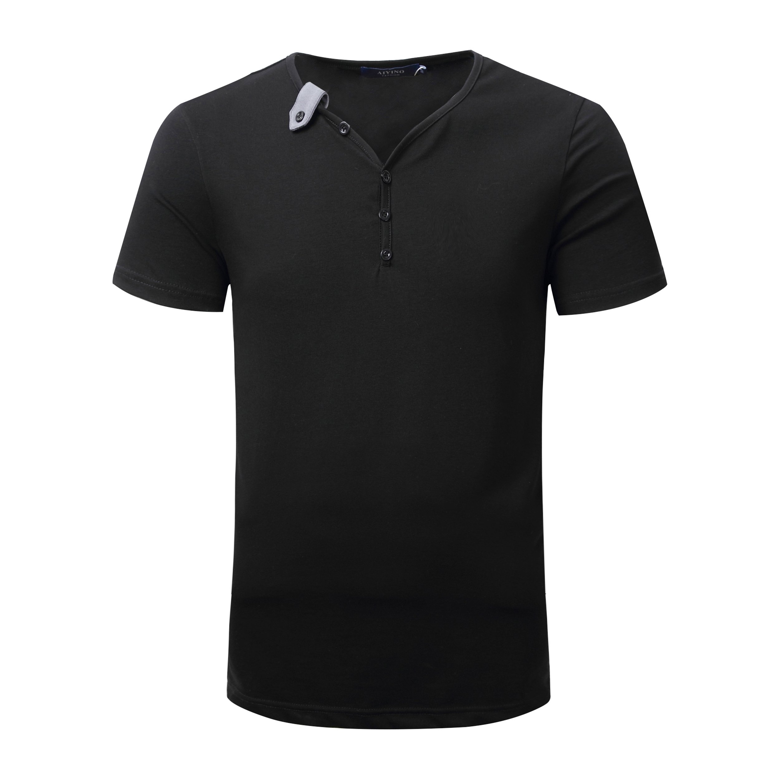 Aiyino Men's Casual V-Neck Button Cuffs Cardigan Short & Long Sleeve T-Shirts | Comfortable Knit Sweater for Everyday Wear, Office & Date Night Outfits