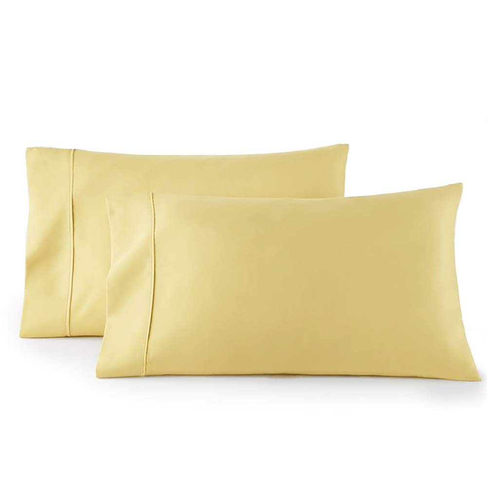 Royal Tradition 300 Thread Count 100% Cotton Standard & Queen Pillowcase Set of 2 - Soft Luxury Gold Pillow Cases for Bedroom, Hotel, or Guest Room - Breathable & Hypoallergenic Bedding Accessories