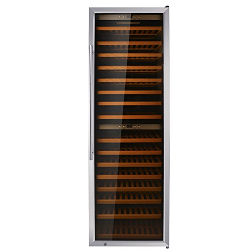 45258 Dual Zone Wine Cooler - 181 Bottles Capacity, Freestanding Wine Refrigerator for Home or Restaurant Use, Perfect for Wine Storage and Display