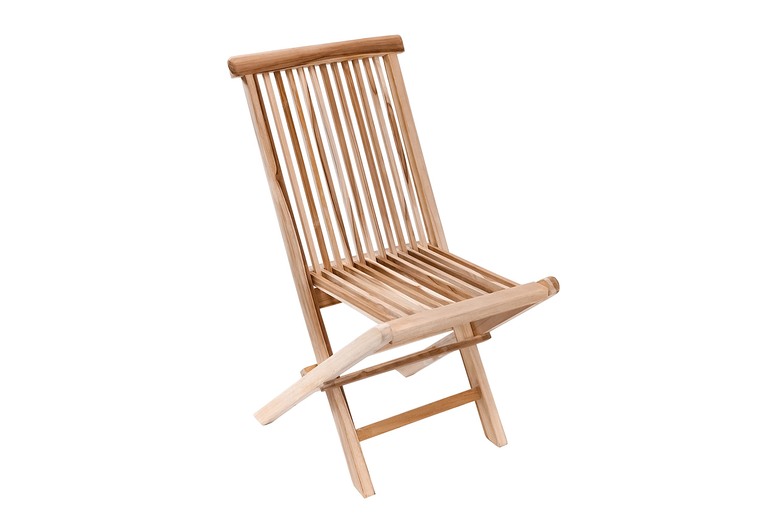 Nordic Style Folding Chair - Lightweight Portable Indoor Outdoor Patio Furniture for Dining, Balcony, Garden, Camping (Natural Beige Wood Finish) | Perfect for Small Spaces, Picnics and Home Decor