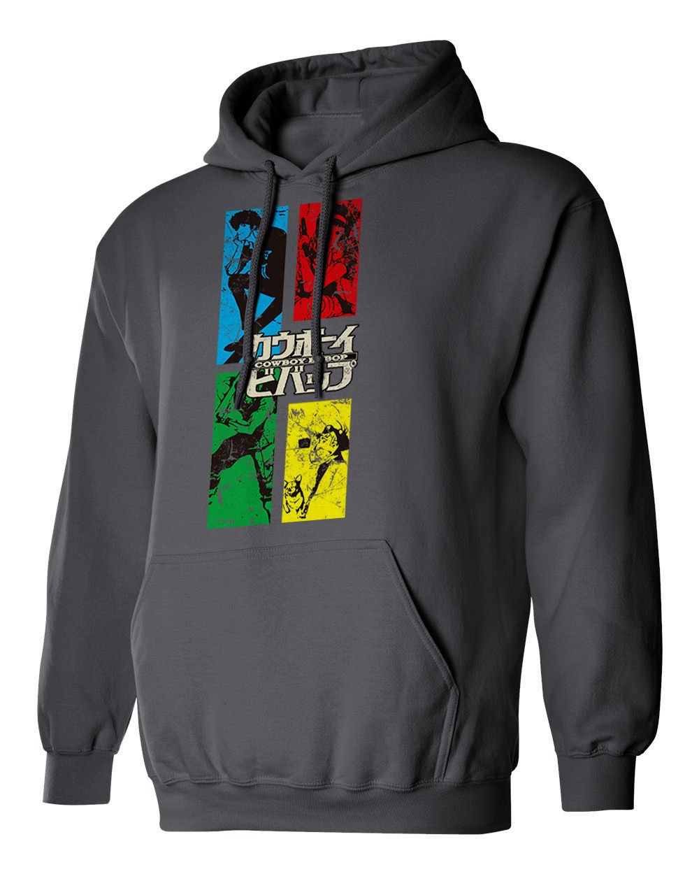 RIVEBELLA Anime Graphic Hoodie - Cowboy Bebop Manga Style Men's Pullover Sweatshirt | Casual Streetwear for Anime Fans & Cosplay Enthusiasts