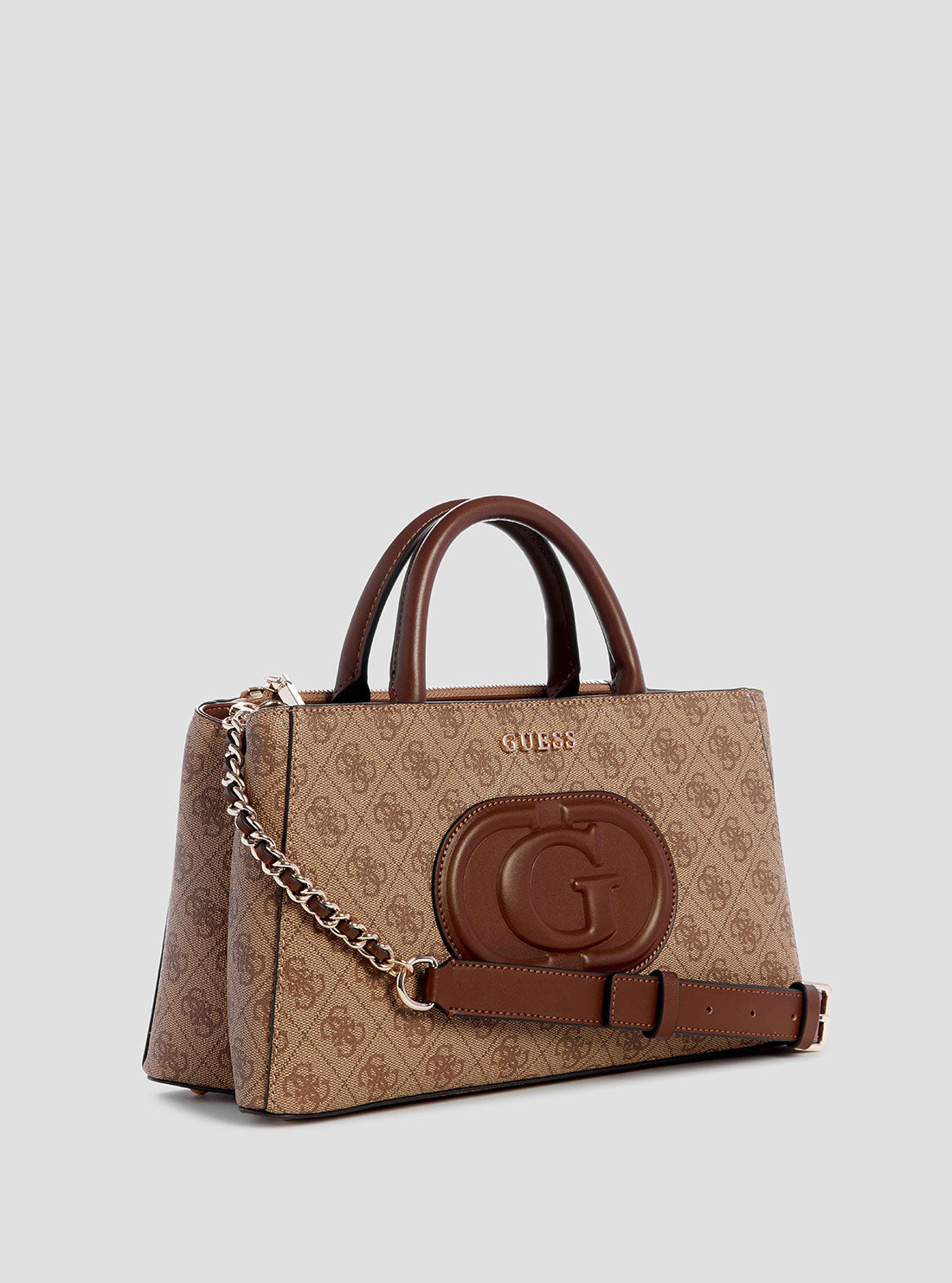 Eco-Friendly Brown Leather Mietta Satchel Bag with Logo - Stylish Crossbody Purse for Women, Perfect for Work, Travel & Everyday Use