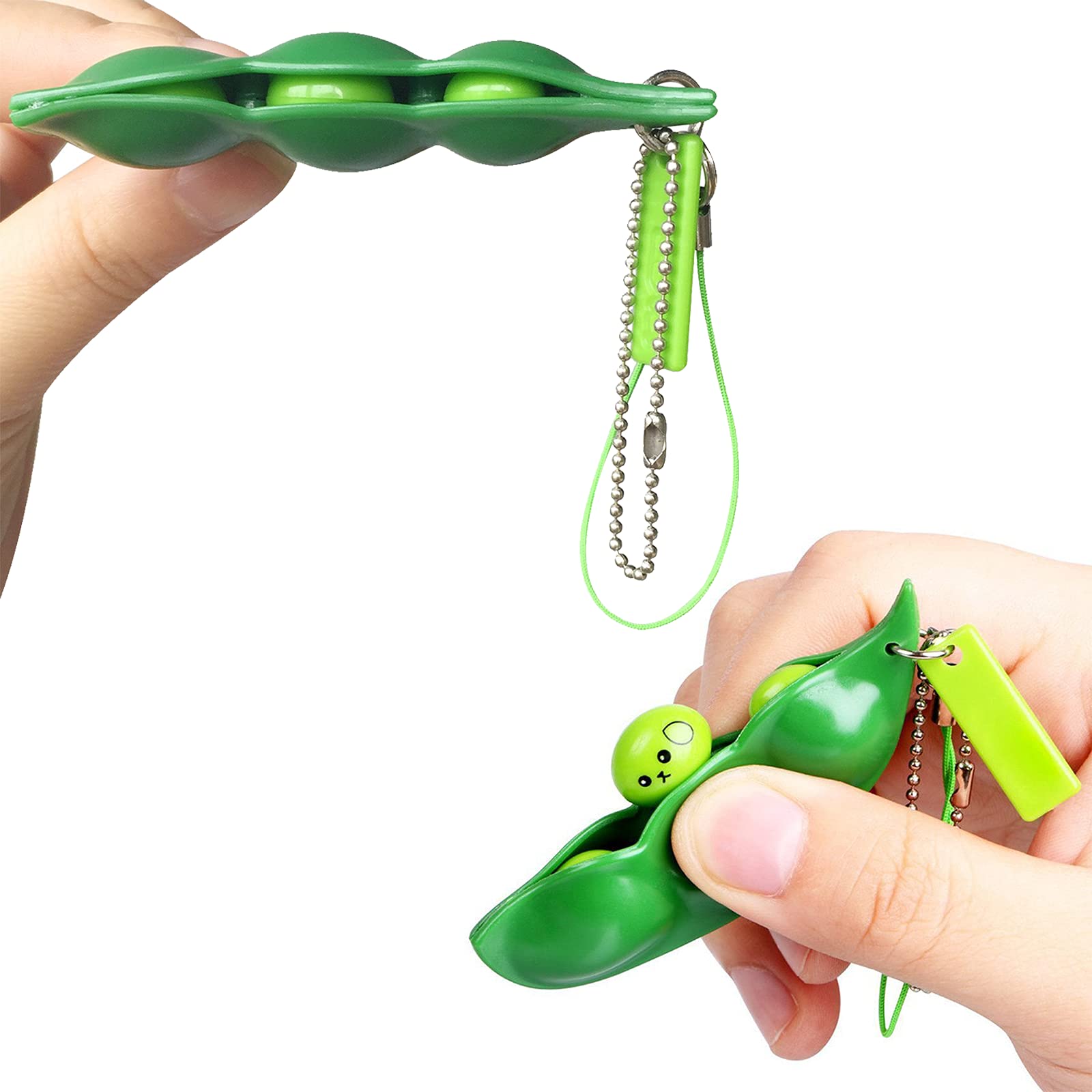 Sensory Fidget Keychain Toy - Pea Pod Stress Reliever for Kids & Adults | Anxiety Relief, ADHD Focus Tool | Perfect for Office, School, Travel & Daily Stress Management