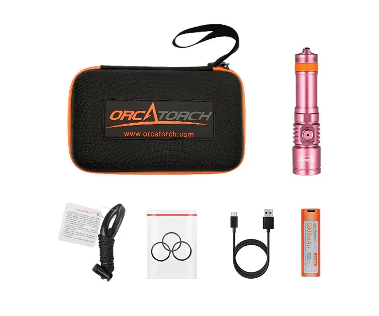 Orcatorch D710 Professional Dive Torch - 3000 Lumens Ultra Bright Underwater Flashlight for Scuba Diving, Snorkeling, Night Fishing & Emergency Use