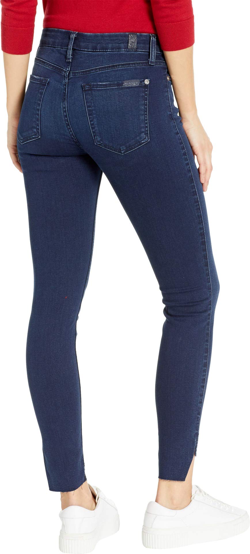 7 For All Mankind Women's Ankle Skinny Jeans - Mid Rise Stretch Denim Pants for Casual Wear & Night Out
