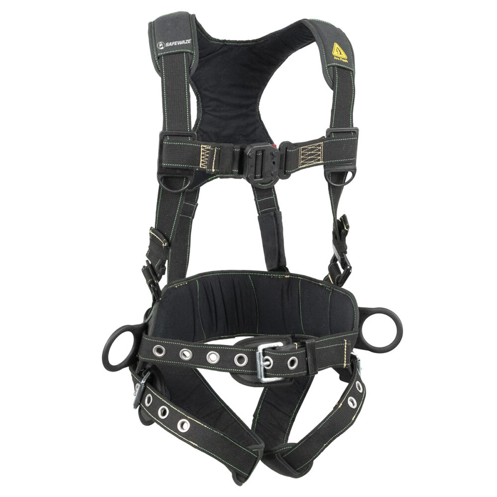 Arc Flash Construction Safety Harness - DE 3D Back Support, DE QC Chest Strap, TB Leg Straps for Fall Protection | Ideal for Roofing, Electrical Work & High-Rise Construction