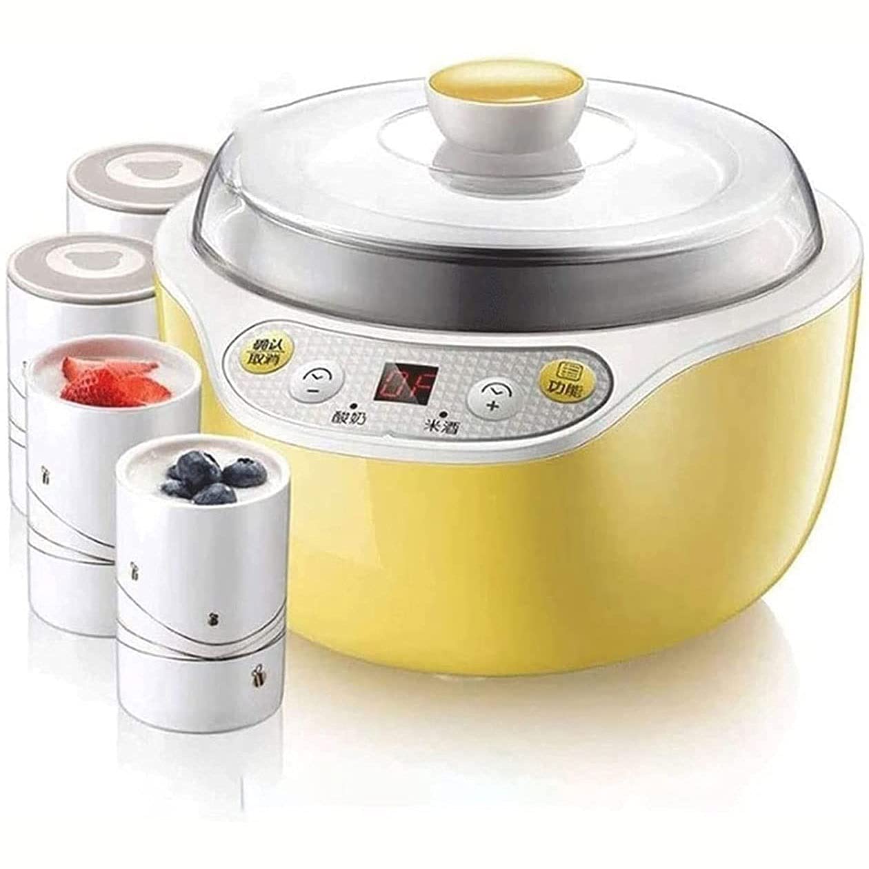 1L Multifunctional Yogurt Maker with Temperature Control - Automatic Yogurt, Natto, Rice Wine Fermentation Machine for Home & Commercial Use - Perfect for DIY Yogurt, Healthy Snacks, and Small Business Kitchens