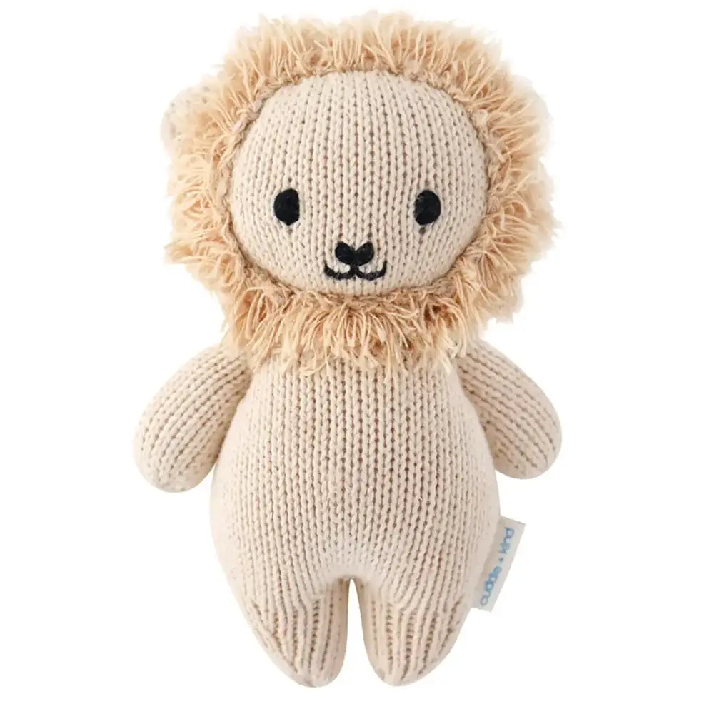 Cuddle + Kind Handmade Organic Cotton Baby Lion Plush Toy - Soft & Safe Stuffed Animal for Newborns, Toddlers & Kids - Perfect for Nursery Decor, Baby Showers & Cuddling