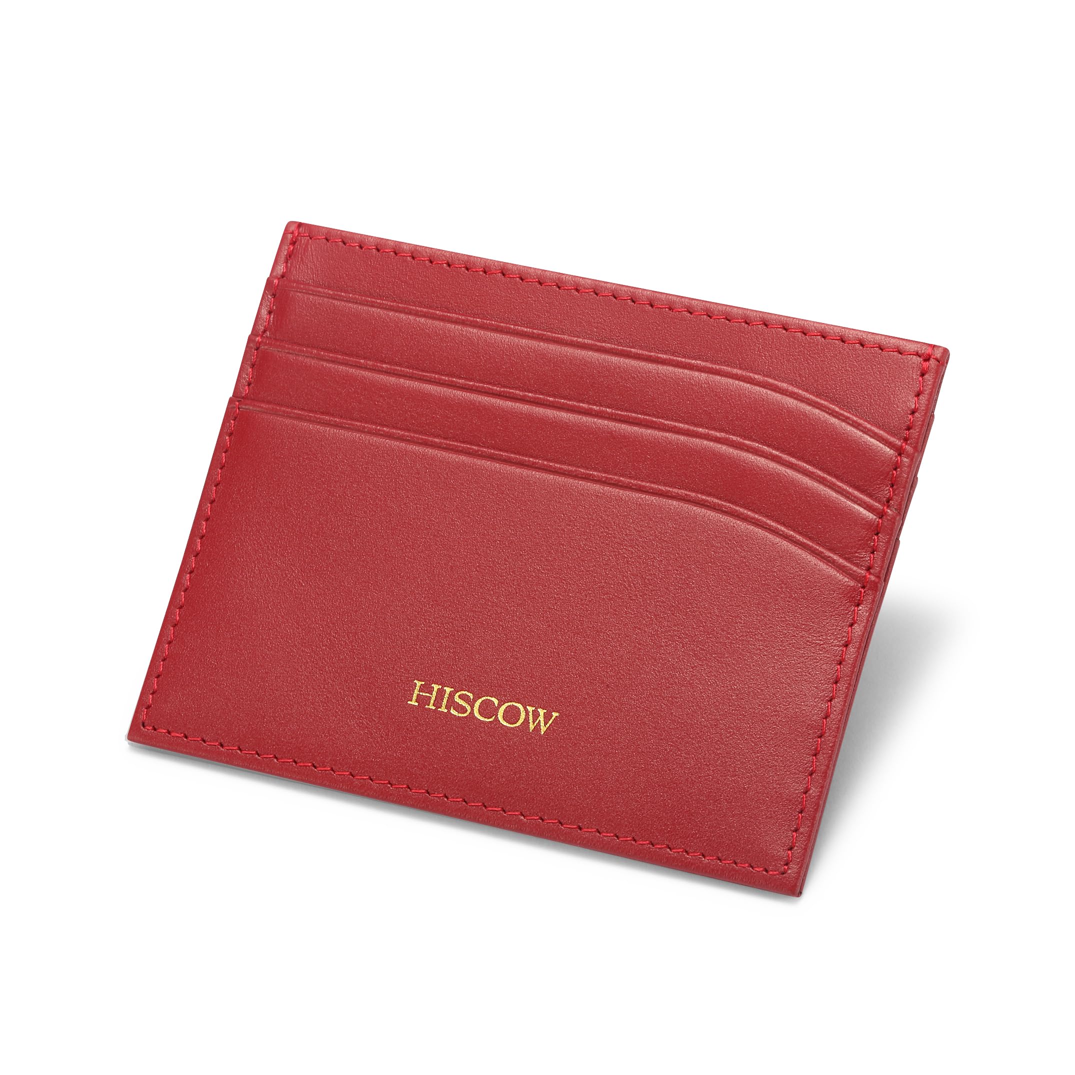 Slim Leather Card Holder for Men & Women - Red, Perfect for Travel & Daily Use